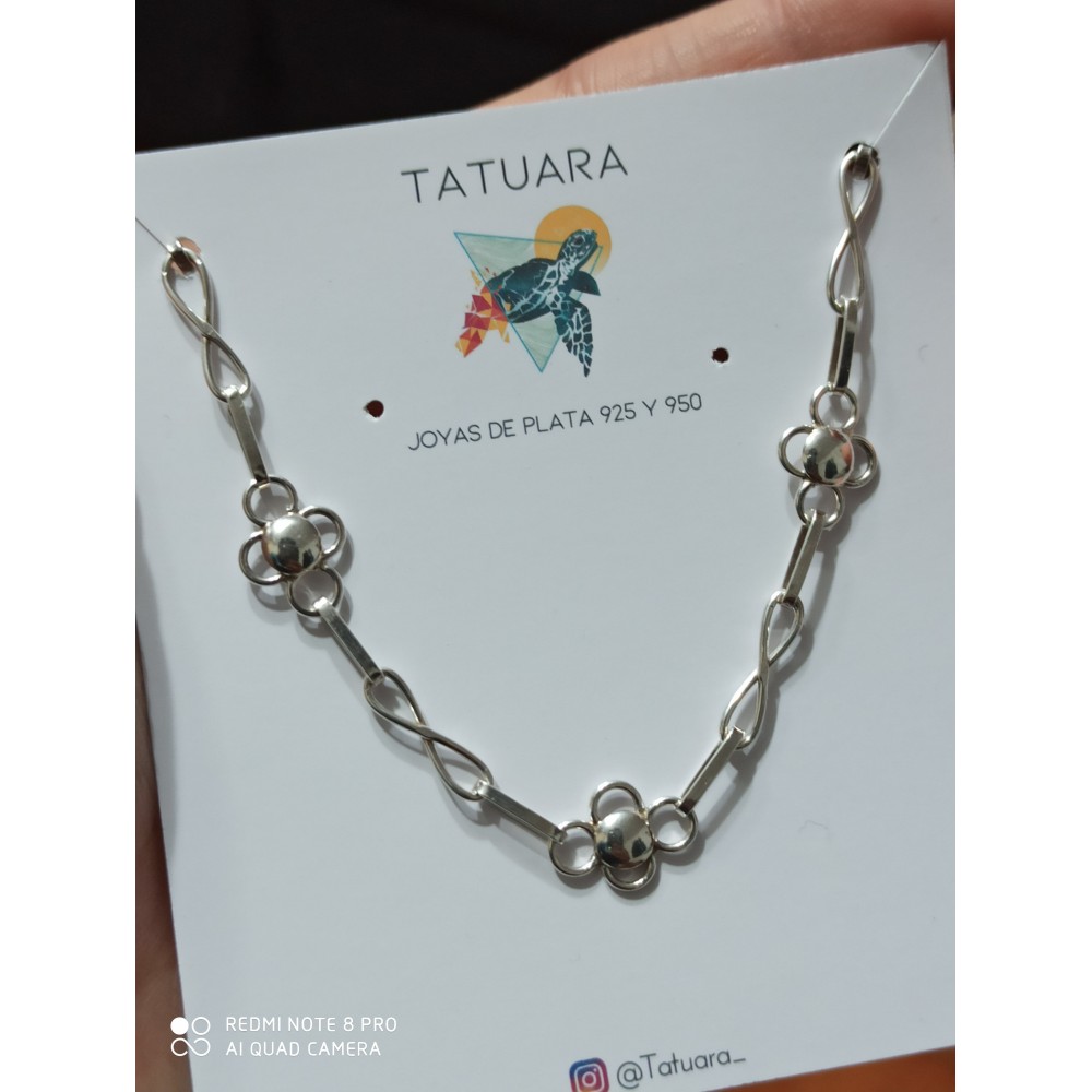 Pulsera con flor topo- infinito